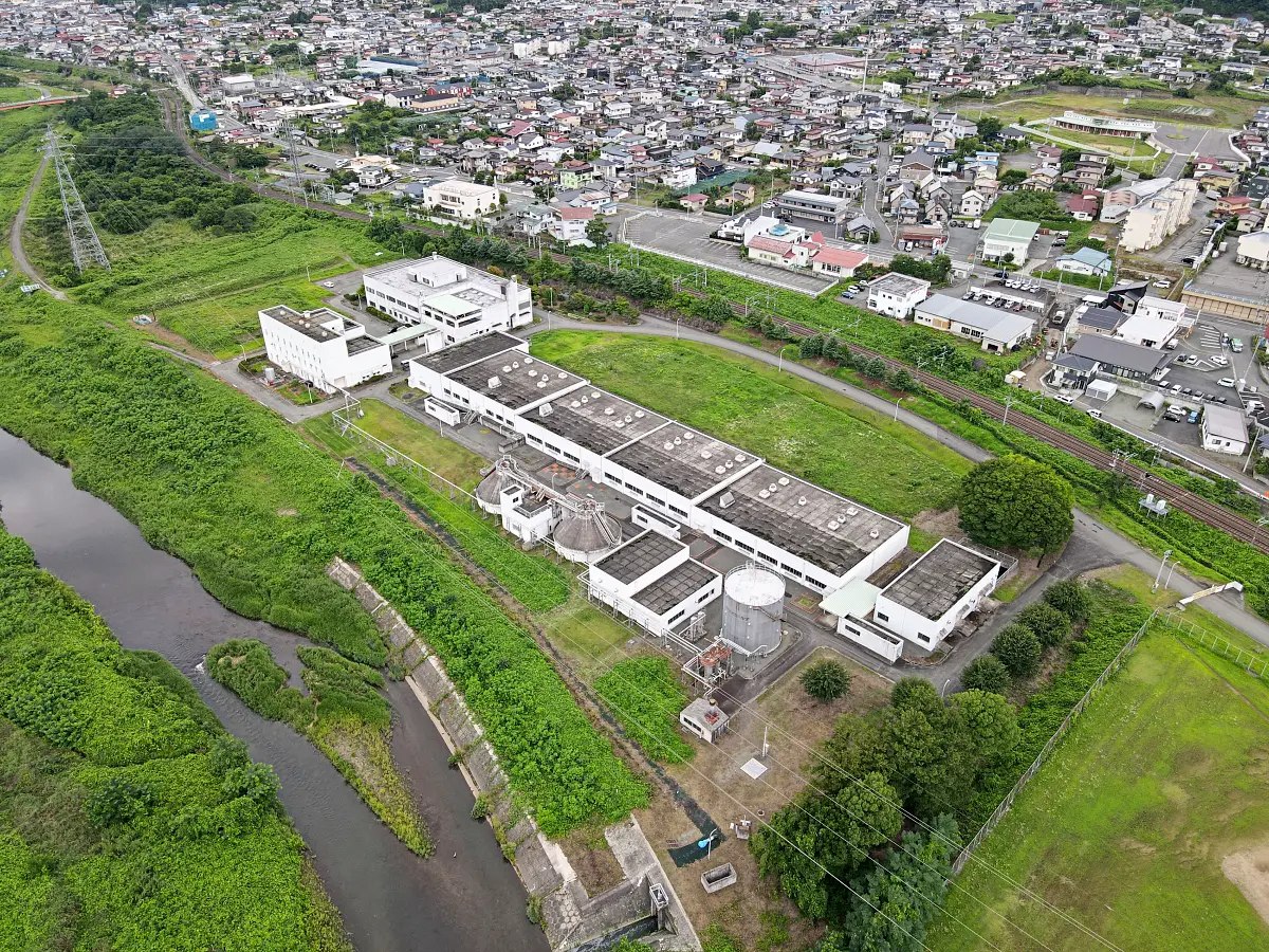 上山市浄水センター = 2024年7月20日 須川上空